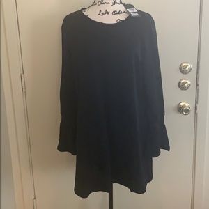 Black tunic with bell sleeves